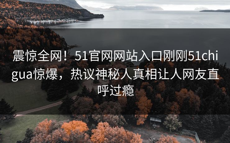 震惊全网！51官网网站入口刚刚51chigua惊爆，热议神秘人真相让人网友直呼过瘾  第1张