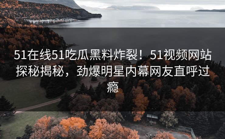 51在线51吃瓜黑料炸裂！51视频网站探秘揭秘，劲爆明星内幕网友直呼过瘾  第1张