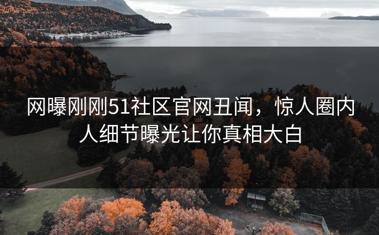 网曝刚刚51社区官网丑闻，惊人圈内人细节曝光让你真相大白